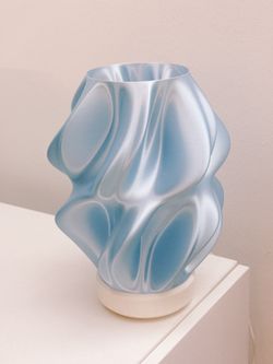 Modern twisted bedside lamp