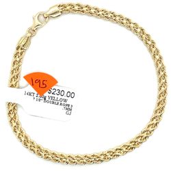 14kt Gold Bracelet Double Rope 3.7mm 7 1/2” 2.00grams 150345 1