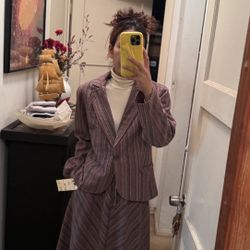 Striped Blazer and Skirt Set 1970