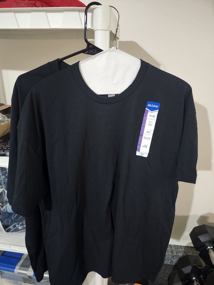2 Brand New 2xl Black Cotton Tshirts (Tags Still On)
