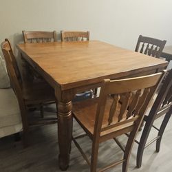 Counter Height Dining Table with 6 Chairs