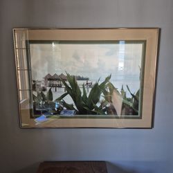 TROPICAL DOCK FRAMED PHOTOGRAPH