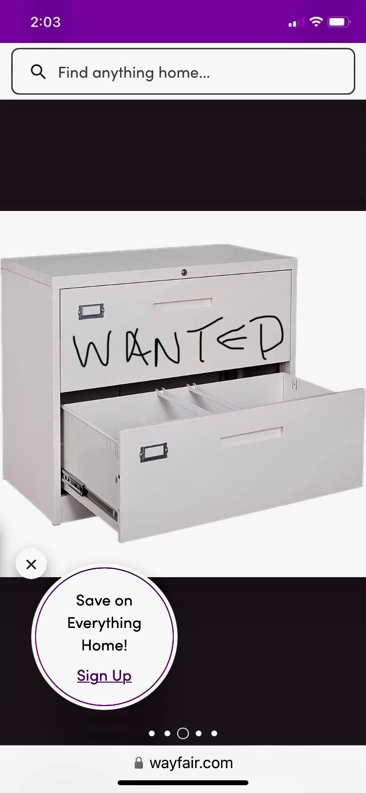 Wanted: Lateral Steel File Cabinet