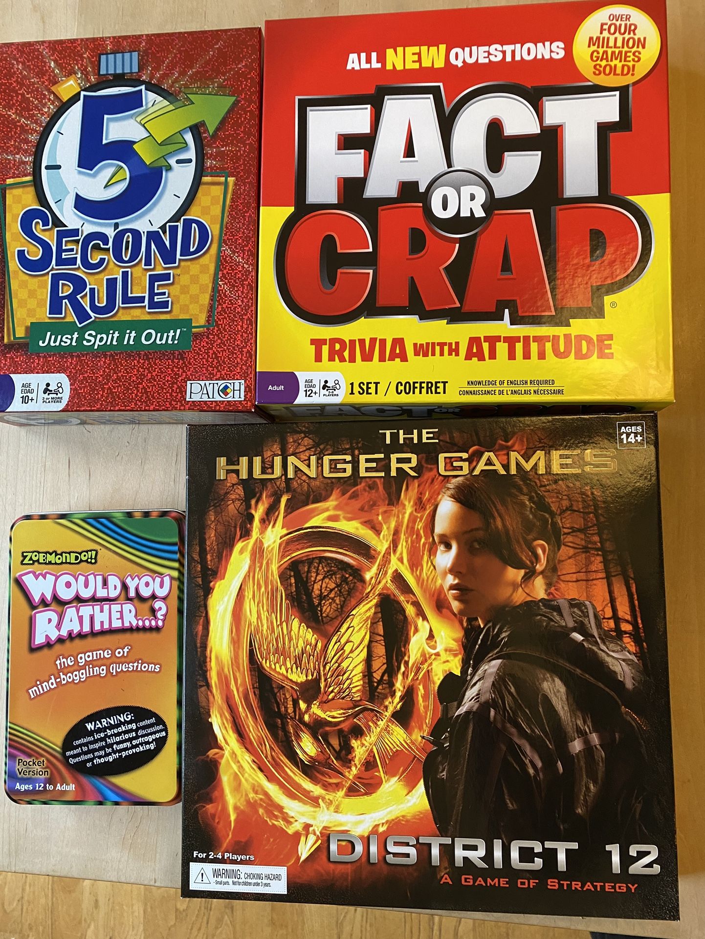 Ages 10+, 12+, 14+ years Games $7 each or 2 for $10