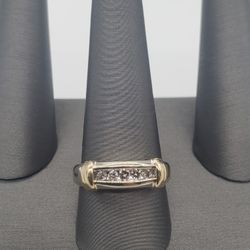 14kt Yellow And White Gold Diamond Ring / Band 