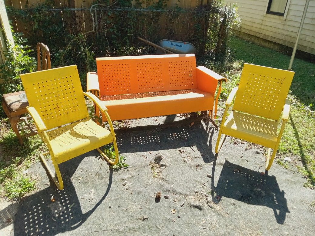 1950s Vintage Lawn Glider And Rockers