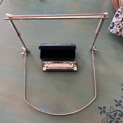 Sousa Band Harmonica, Case, and Neck Holder