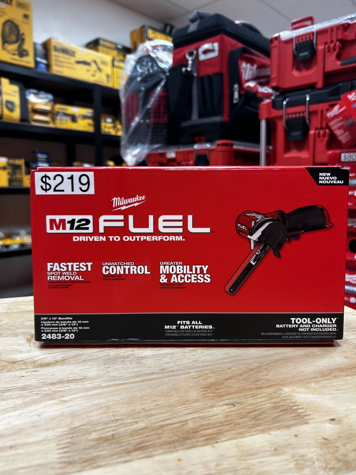 Milwaukee M12 FUEL 12V Lithium-Ion Brushless Cordless 3/8 in. x 13 in. Bandfile (Tool-Only)