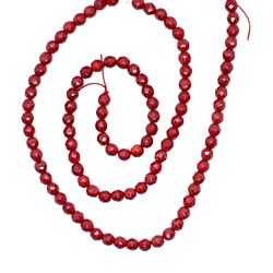 Faceted Red Coral Beads 