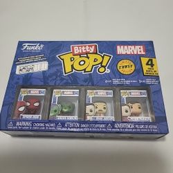 Funko Bitty Pop!: Marvel's  Spider-Man 4-Pack W/ Peter Parker CHASE NIB (RX)