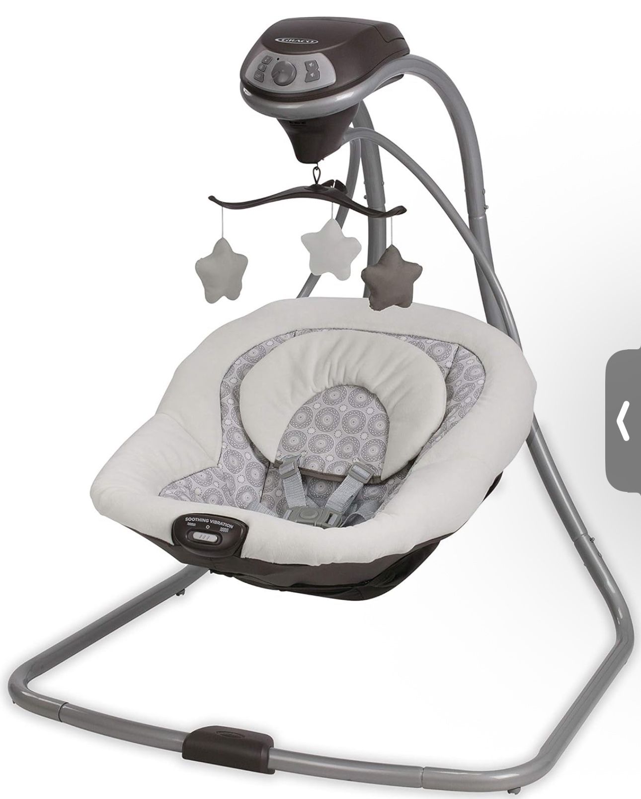 Graco Simple Sway Baby Swing, Side‑to‑Side Sway, Infant Swing with 6 Speeds, Vibration, Abbington