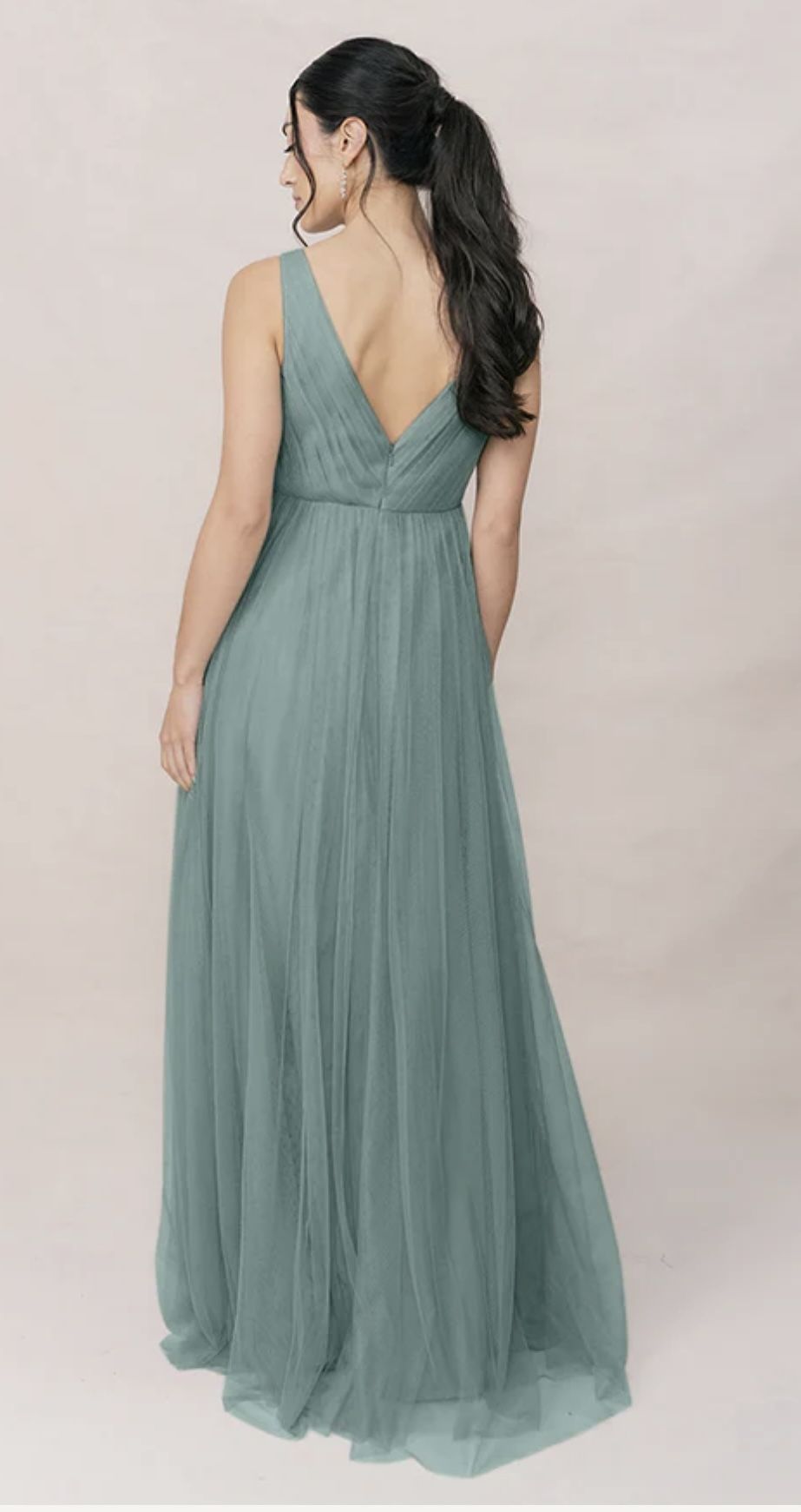 Revelry Rosemary Jamie Tulle Dress Soft Forest Green Size 0 Petite Long  Prom Bridesmaid