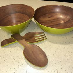 Salad Bowl Set with matching utensils 