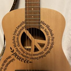 Luna “Peace” Safari 3/4 size Travel Guitar