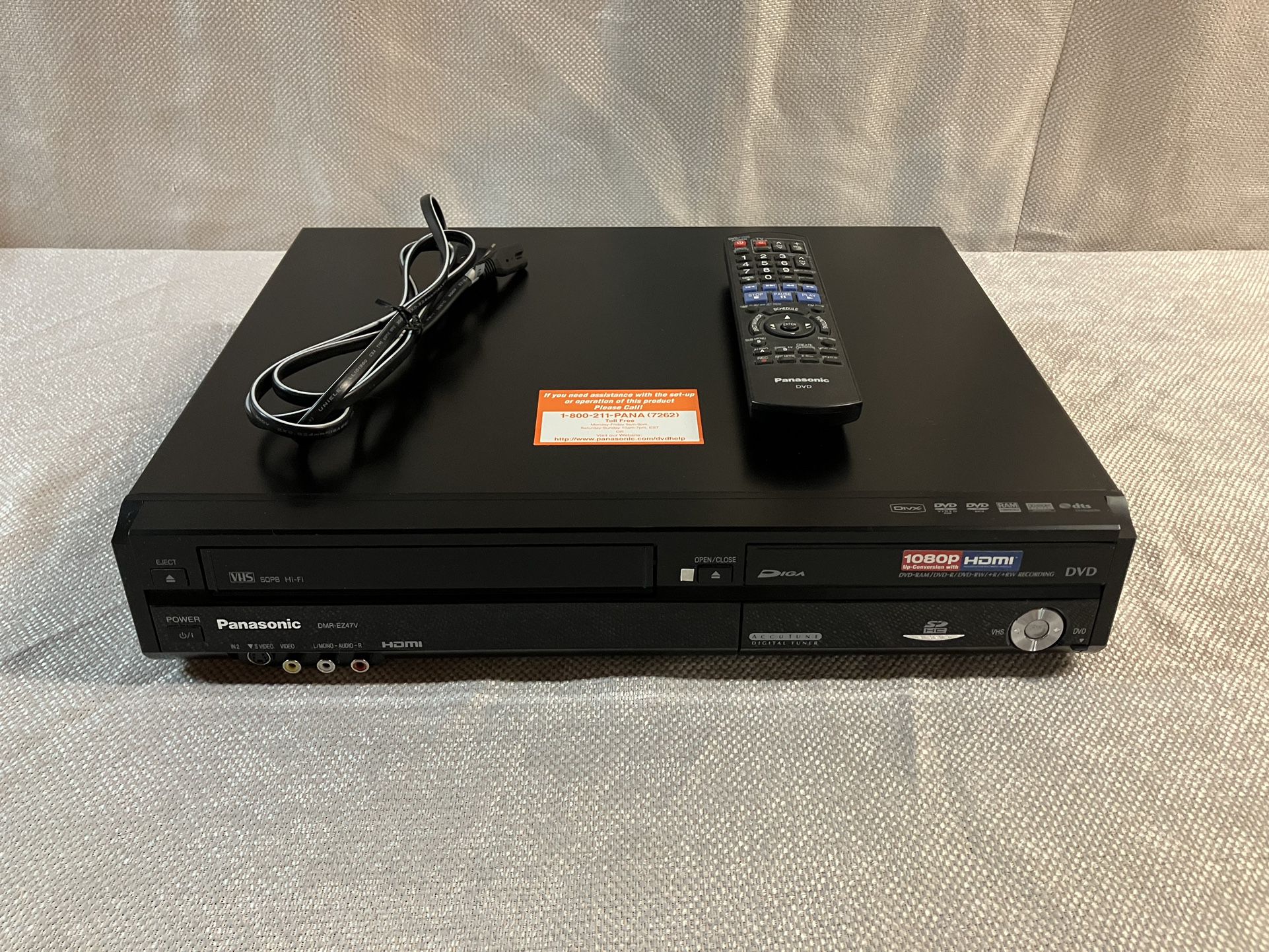 Panasonic DMR-EZ47V DVD and VHS Combi Player Recorder with Remote