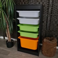 Ikea Trofast Storage Tower with 5 Storage Bins