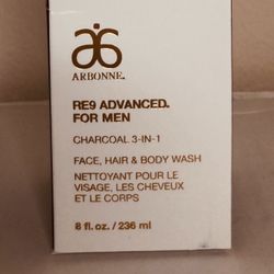 Arbonne RE9 Advanced men charcoal 3-in-1 Face, Hair, Body wash