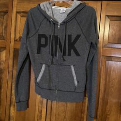 Women’s Victoria’s secret’s pink full zip gray hoodie size xs