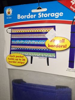 Border storage fits all borders each pocket holds up to  36  border stips 41" long