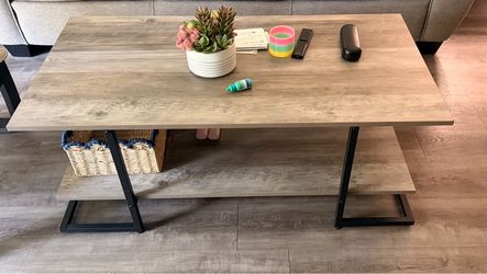 Industrial Wood and Metal Coffee Table