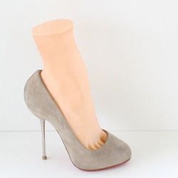 Christian Louboutin Grey Suede Heels Shoes 36.5 US 5.5 - 6