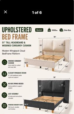 Queen bed frame new in. Box / no mattress