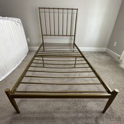 Gold Finish Twin Bed Frame 