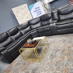 Drk Grey Sectional Recliners 