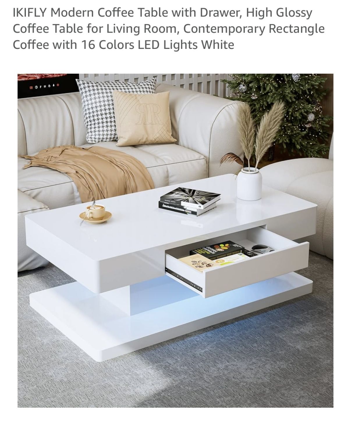 Coffee Table With Drawer And Lights