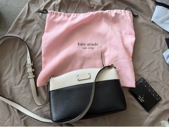 Kate Spade Black & Cream Leather Crossbody + Card Holder – $60 obo