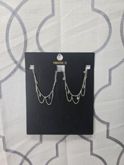 FOREVER 21 Silver tone Ankle Bracelets  Adjustables Chain with Ringstones New