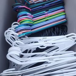 100 Plastic Clothes Hangers All Pre-owned 