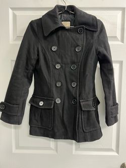 L.O.G.G by H&M Women’s Black Wool Blend Pea Coat - Size 4 - GUC