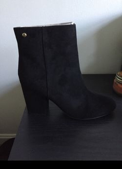 Guess Black Suede Ankle Heeled Boots