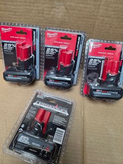 Milwaukee 48-11-2450 M12  RedLithium HIGH OUTPUT 5.0Ah XC5.0 Battery Pack, New