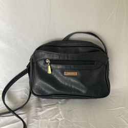 Vintage 90s Liz Claiborne Collection Black Genuine Leather Shoulder Bag