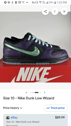 Dunks wizards ltd size 10.5