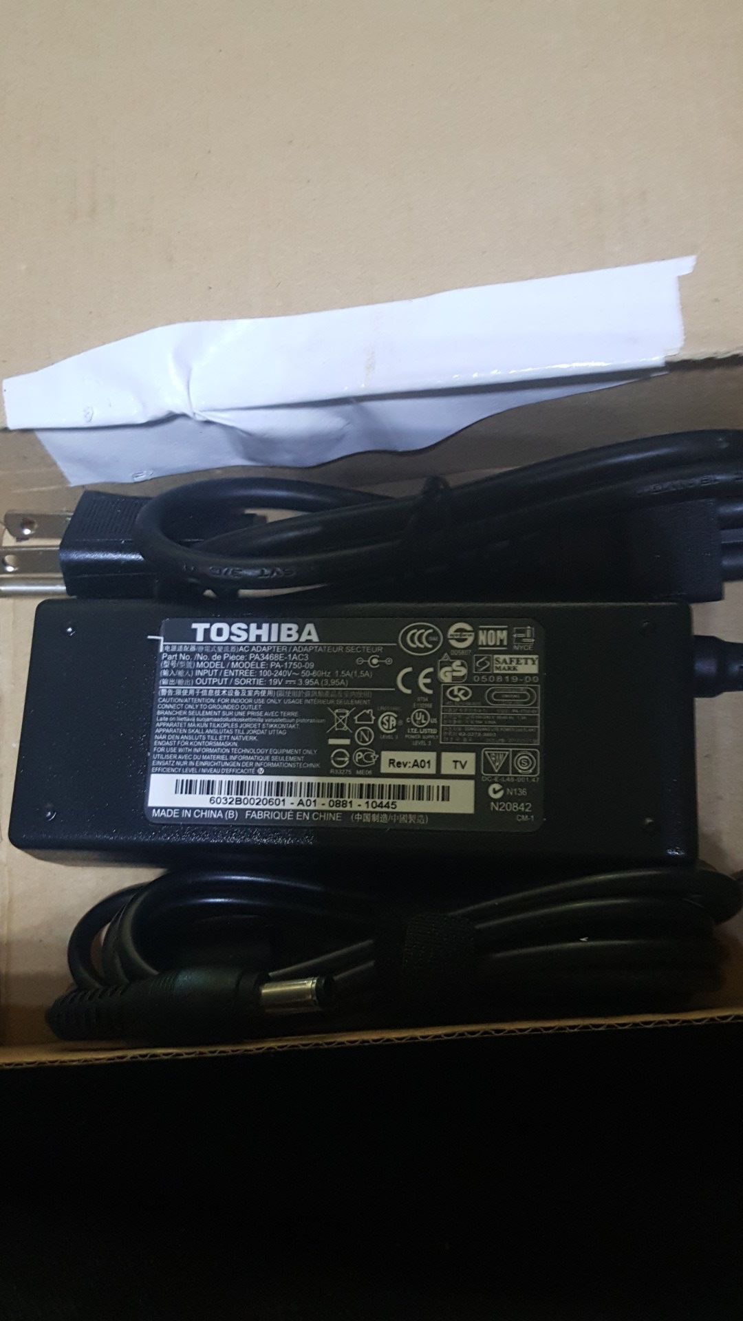 Toshiba charger model pa1750-09