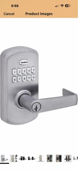 Kwikset 955KNL-S SmartCode 955 Electronic Keypad Entry Leverset with Kingston Lever - Satin Chrome