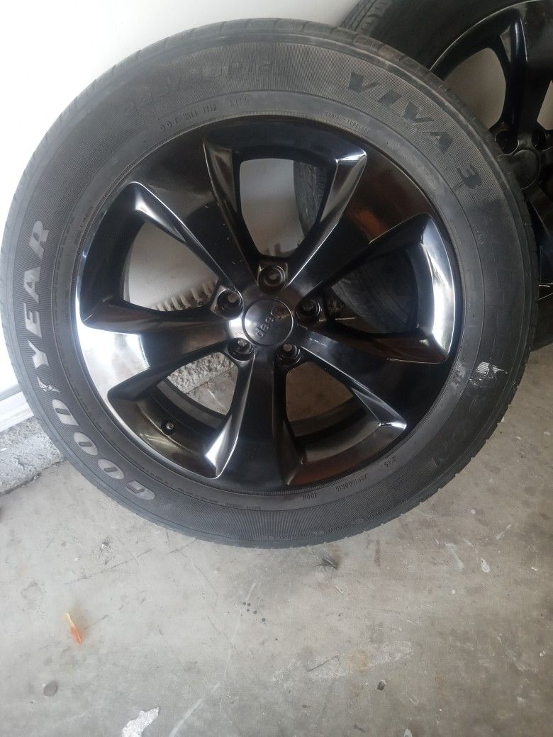 18 Inch. Black Jeep Rims. W/Tires