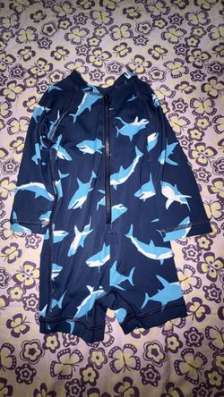 Kids Shark Print One-Piece Swimsuit