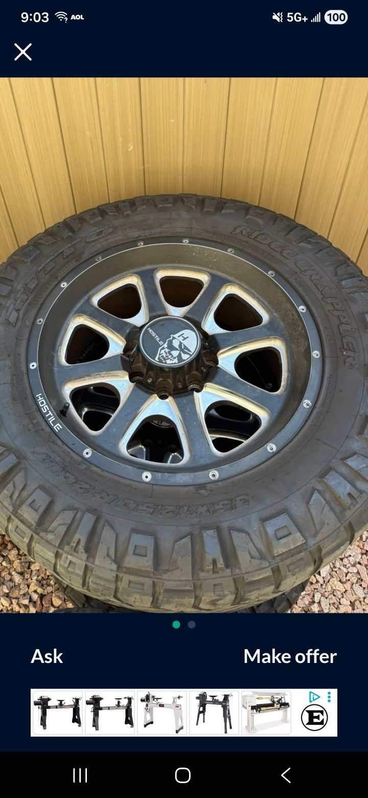 Wheels In Tires 20" 8 Lug Dodge Ram Chevy Silverado Gmc Utility Truck 8x6,5 