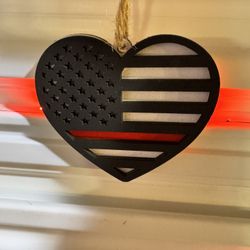 Hart Shape America Flag / Thin Red Line