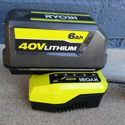 BATTERY AND CHARGER RYOBI 40V 