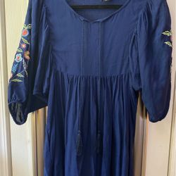 petite small new directions navy blue dress 