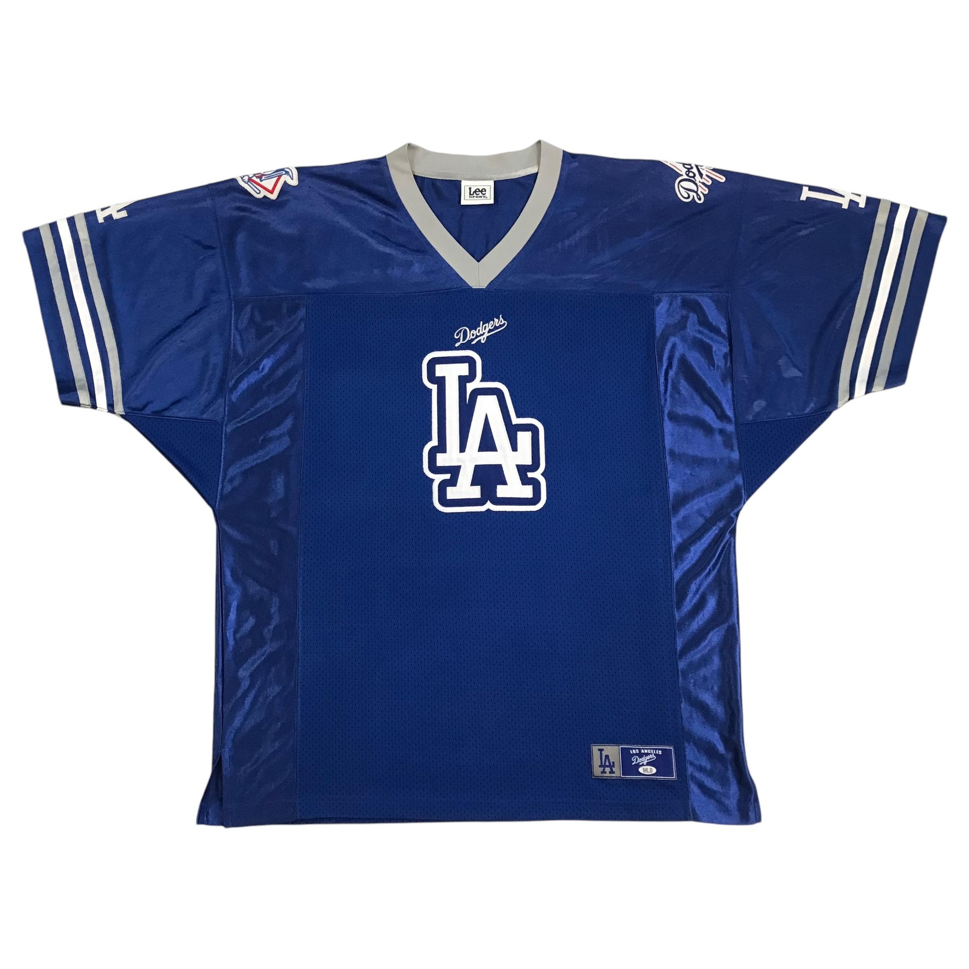 VINTAGE LA DODGERS JERSEY 3XL XXXL BLUE LOS ANGELES SHIRT SPELL OUT BETTS OHTANI