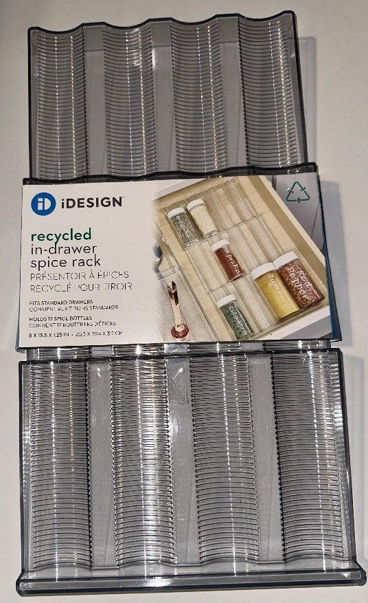 iDesign 3-Tier Spice Drawer Organizer –Linus Collection – Clear NWT