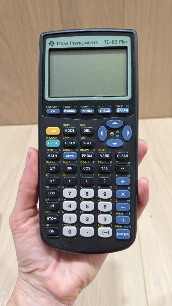 Texas Instruments TI-83 Plus Graphing Calculator with Slip Cover - Black TESTED