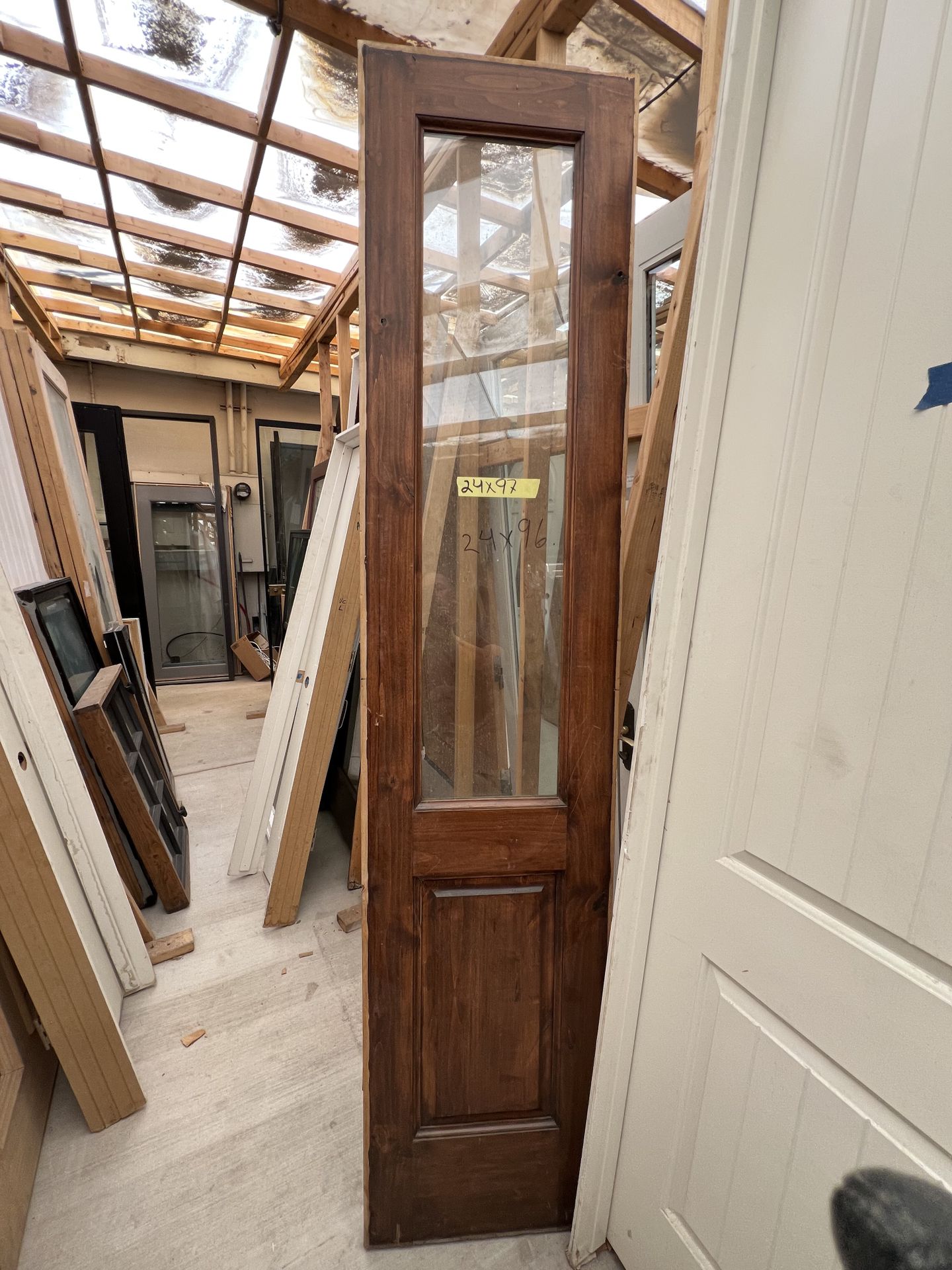 Alder Wood Door with Glass Panel 24x97