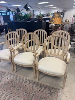 Set of 6 French-Style Oval Back Armchairs